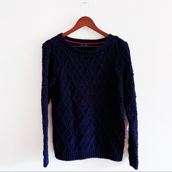Tommy Hilfiger open Crochet Swiss Dot Sweater - Picture 4 of 7